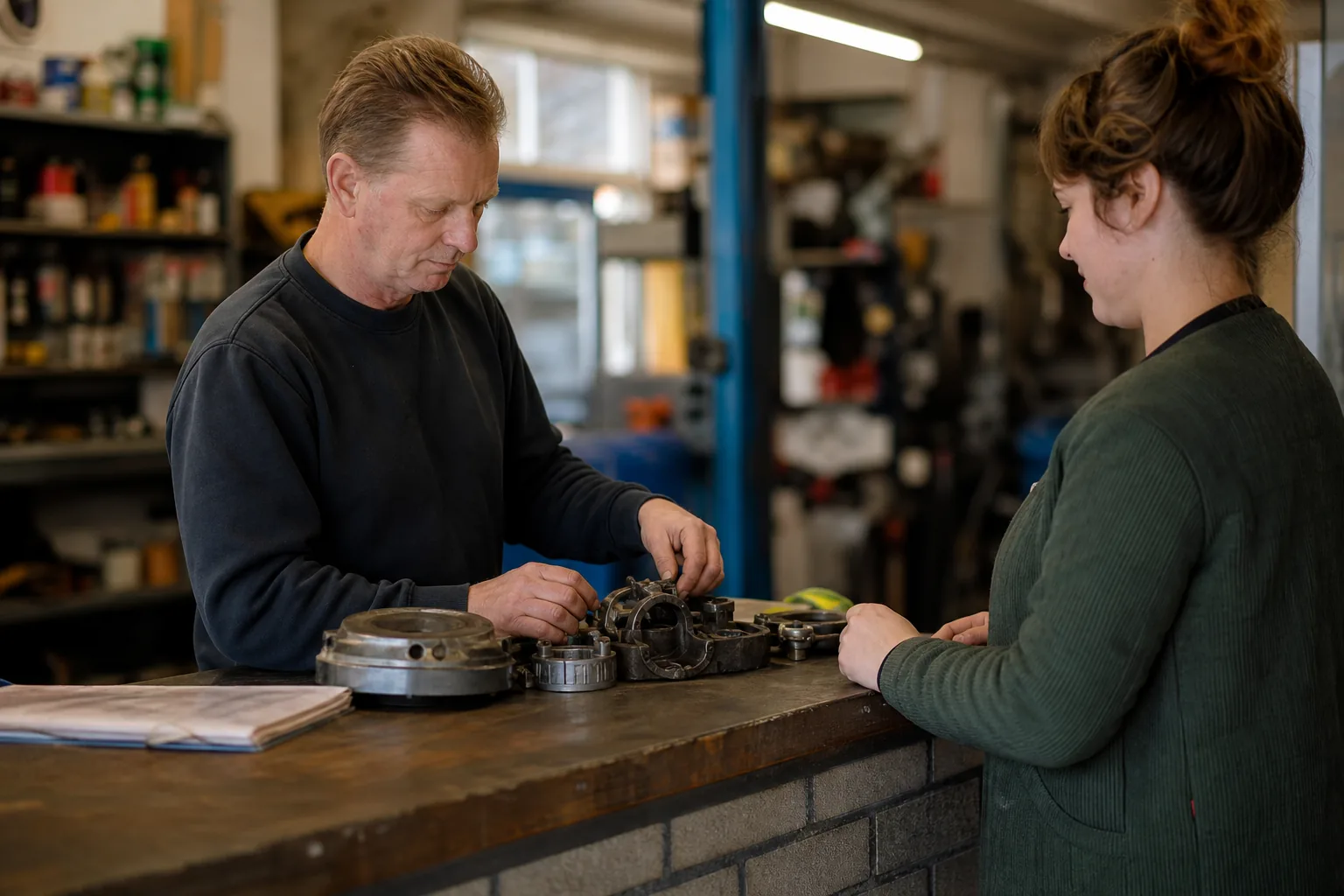 Werk in een Nederlandse winkel of werkplaats. Beeld bij het artikel: Wat maakt een APK-herinnering zo goed dat de klant er meteen een afspraak op maakt?