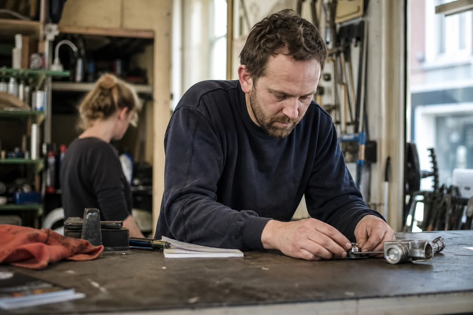 Werk in een Nederlandse winkel of werkplaats. Beeld bij het artikel: Welke stappen zet je om je APK-planning weken vooruit gevuld te krijgen?